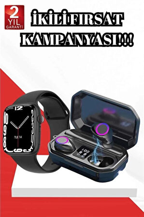 CEYLAN ADAM 2025 Model Akıllı Saat ve Bluetooth Kulaklık 5.0 Bluetooth Bağlantılı Dokunmatik Ekran