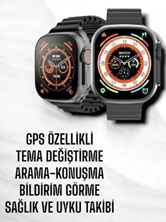 CEYLAN ADAM Yeni Nesil Ultra Akıllı Saat Titreşimli, Uyku & Sağlık Takibi, Çift Kordon