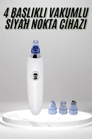 Mey İthalat® 4 Başlıklı Pilli Vakumlu Siyah Nokta Temizleyici Akne Ve Sivilce Önleyici
