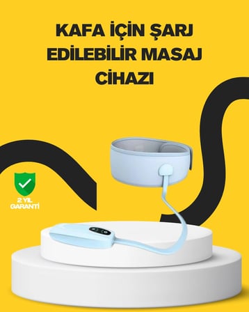 Mey İthalat® Baş ve Şakak Masaj Aleti Isı Destekli Derin Rahatlama
