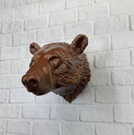 CEYLAN ADAM Ayı Başı Duvar Dekoru Modern Asılabilir Heykel 25x19 cm