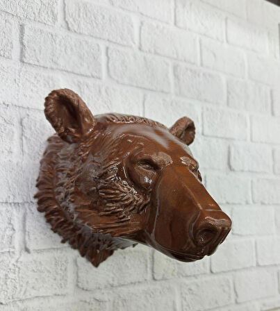 CEYLAN ADAM Dekoratif Ayı Duvar Heykeli Asılabilir Hediyelik 25x19 cm