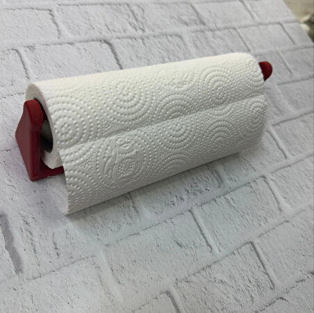 CEYLAN ADAM Dekoratif Kırmızı Kağıt Havlu Tutucu Duvar Askılı Model