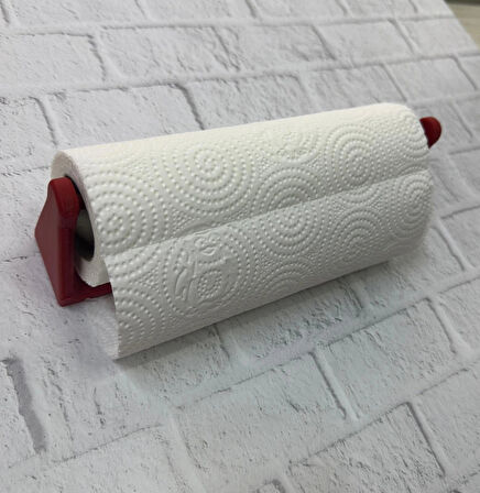 CEYLAN ADAM Dekoratif Kırmızı Kağıt Havlu Tutucu Duvar Askılı Model