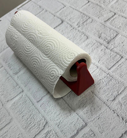 CEYLAN ADAM Kırmızı Peçete Tutucu Duvara Monte Pratik Kağıt Havlu Askısı