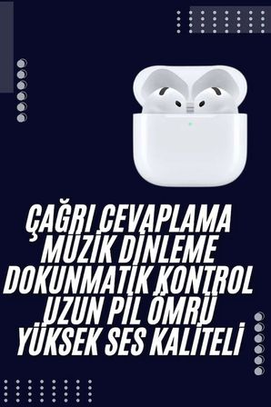 Bluetooth Kulaklık Beyaz Çağrı Cevaplama Dokunmatik Kontrol Kablosuz