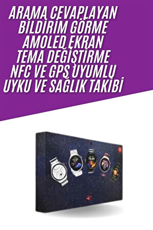 CEYLAN ADAM Unısex Yuvarlak Ekranlı 7 Kordonlu Akıllı Saat GPS Destekli Çoklu Kordon Seçeneği