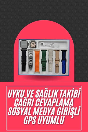 CEYLAN ADAM Akıllı Saat Unisex Akıllı Saat Çoklu Kordon Seçeneği Çelik Kordon Plastik Kordon