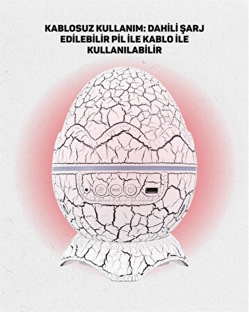 CEYLAN ADAM Dinozor Yumurtası Tasarımlı Projektörlü Gece Lambası