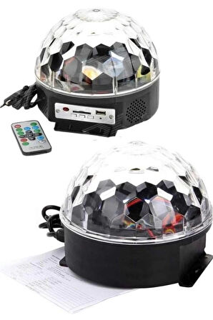 CEYLAN ADAM Küre Disko Topu Müzik Çalar Renkli Lazer Işıklı Bluetooth Disko Parti Işığı Kumandalı