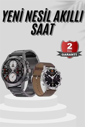 Mey İthalat® Akıllı Saat Çelik Kordon Çağrı Cevaplama Amoled Ekran Titreşimli Uyku ve Sağlık Takibi