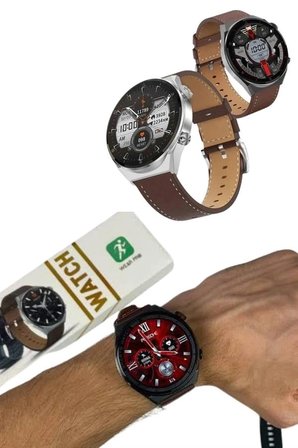Mey İthalat® Akıllı Saat Çelik Kordon Çağrı Cevaplama Amoled Ekran Titreşimli Uyku ve Sağlık Takibi