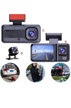 Mey İthalat® 2 İnç Araç İçi Kameralı Ekran 1080P Full HD Kaliteli Hafıza Kart Destekli