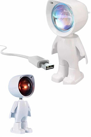 CEYLAN ADAM Gün Batımı Lambası Işık Arka Plan Projektör Sevimli Astronot Enerji Tasarruflu