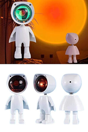 CEYLAN ADAM Astronot Işık Projektörü Gökkuşağı Projeksiyon Gece Lambası Hediyelik