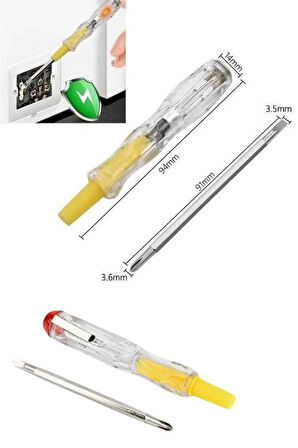 CEYLAN ADAM Çift Uçlu Kontrol Kalemi Elektrik Test Kalemi Şeffaf