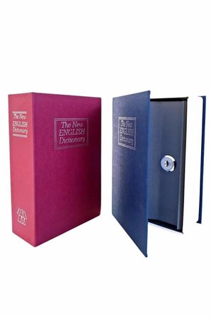 Mey İthalat® Kitap Görünümlü Gizli Kasa Büyük Boy Anahtarlı Kilitli Para Kasası