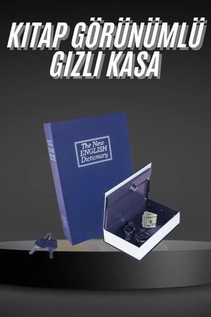 Mey İthalat® Kilitli Gizli Kasa Sözlük Kumbara Kitap Sözlük Görünümlü 18cm