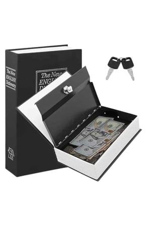 Mey İthalat® Kilitli Gizli Kasa Sözlük Kumbara Kitap Sözlük Görünümlü 18cm