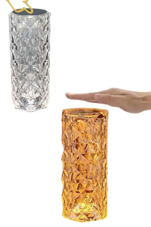 CEYLAN ADAM Masa ve Gece Lambası Şık ve Dayanıklı Sensörlü Şarjlı Kristal Lamba