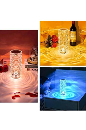 CEYLAN ADAM Masa ve Gece Lambası Şık ve Dayanıklı Sensörlü Şarjlı Kristal Lamba
