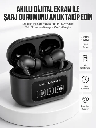 Mey İthalat Kablosuz Bluetooth Kulaklık Pro Yeni Nesil Dokunmatik Kontrol
