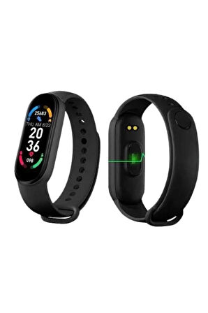 CEYLAN ADAM M6 Akıllı Bileklik Siyah Adımsayar Spor Takibi Android ve İOS Uyumlu