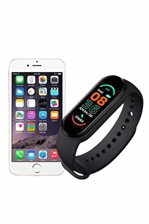 CEYLAN ADAM M6 Akıllı Bileklik Siyah Adımsayar Spor Takibi Android ve İOS Uyumlu