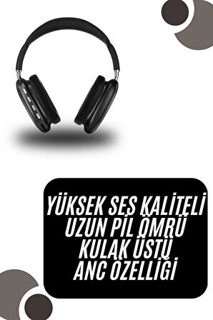 CEYLAN ADAM Kulak Üstü Kablosuz Bluetooth Kulaklık Yumuşak Süngerli SD Kart Girişli