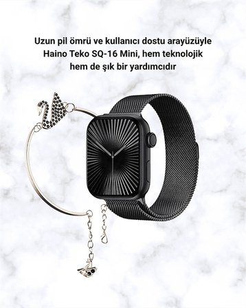 Mey İthalat® SQ-16 Mini Series 10 Akıllı Saat – 3 Kordon + Hediye Bileklik