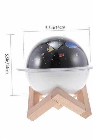CEYLAN ADAM Hava Nemlendirici Led Işıklı Gece Lambası Yıldız Görünümlü Renk Değiştiren