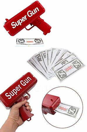 CEYLAN ADAM Para Dolar Atma Makinası Super Money Gun Para Saçma Fırlatma Tabancası