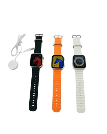 Mey İthalat Yeni Model Akıllı Saat Ultra Smart Watch Gümüş Kasa 45mm Titreşim