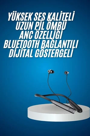 Mey İthalat Bluetooth Kulaklık Şarj Göstergeli 100 Saat Şarj Kapasiteli Sporcu Kulaklık