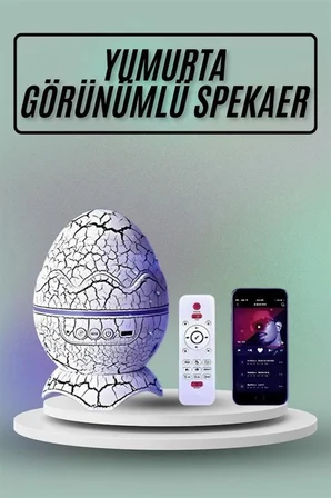 Mey İthalat Yumurta Görünümlü Masa ve Gece Lambası Renk Değiştirebilen Projektör