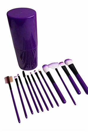 CEYLAN ADAM 12 Parça Makyaj Fırça Seti Profesyonel Fondöten Allık Far Kontür Fırçası