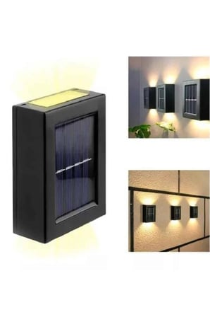 Mey İthalat® Solar Güneş Enerjili Çift Taraflı Duvar Lambası Çift Taraflı Duvar Lamba Güneş Enerjili