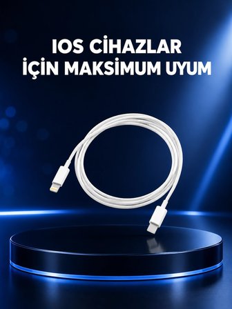 Mey İthalat 30W Type-C Lightning Hızlı Şarj Kablosu 1.2m iPhone Uyumlu