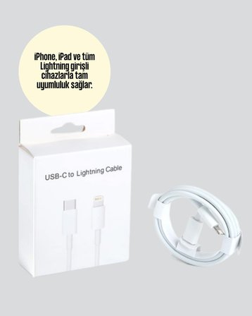 Mey İthalat 30W Type-C Lightning Hızlı Şarj Kablosu 1.2m iPhone Uyumlu