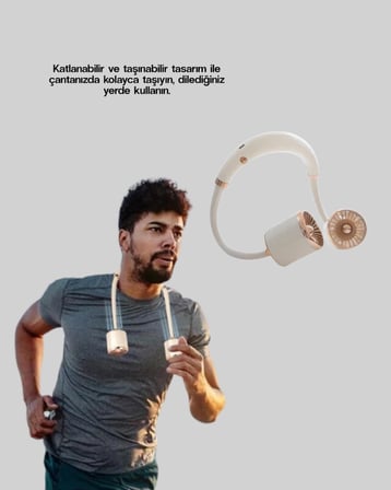 Mey İthalat 5 Kanatlı Sessiz Mini Fan 3 Vitesli Katlanabilir Asılabilir
