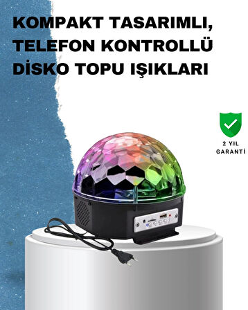 CEYLAN ADAM Taşınabilir RGB Disko Topu Bluetooth ve Uzaktan Kumanda Özellikli