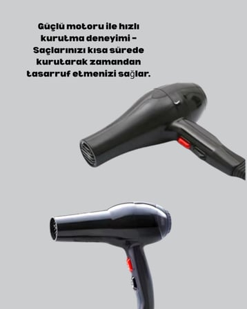 Mey İthalat® Hızlı Kurutma ve Şekillendirme İçin Profesyonel Saç Kurutma Makinesi