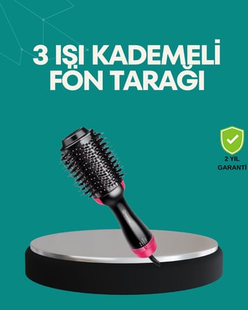 Mey İthalat® Kurutmalı Saç Şekillendirici Fönlü Fırça 1200 Watt Güç