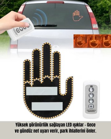 Mey İthalat® A Kalite Uzaktan Kumandalı LED Park Uyarı Işığı El Figürlü Model
