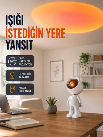 Mey İthalat Dekoratif Gün Batımı Işığı – Astronot Figürlü Yeni Nesil