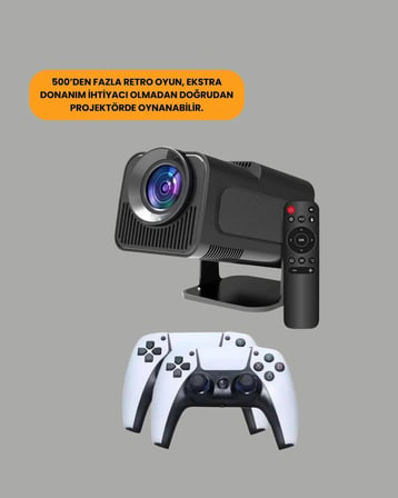 Mey İthalat Taşınabilir Full HD Projektör - 1 GB RAM, 8 GB Hafıza Yeni Nesil