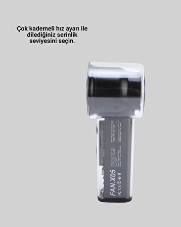 CEYLAN ADAM 100 Kademeli Ayarlanabilir Mini Fan | Dijital Ekranlı Serinletici