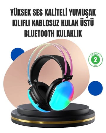 Mey İthalat® Konforlu Tasarımlı Kablosuz Gaming Kulaklık – Uzun Pil Ömrüyle