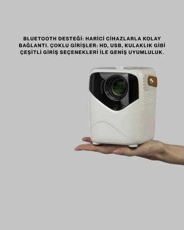 Mey İthalat® Ultra HD Çözünürlüklü Taşınabilir Projektör – 1920x1080 Piksel Görüntü Kalitesi