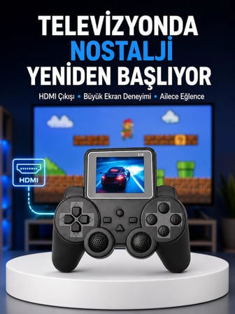 Mey İthalat S10 Gamepad HDMI TV Bağlantılı 520 Klasik Retro Oyun 2025 Seri Orijinal Yeni Nesil